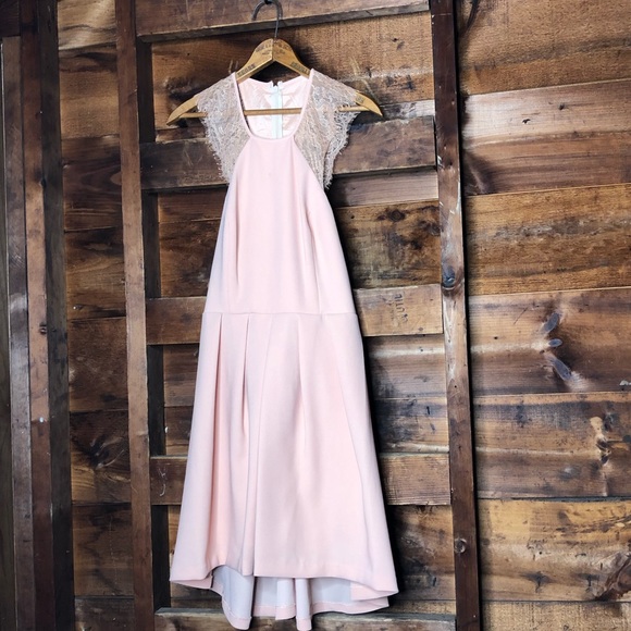 BCBGeneration Blush Pink HiLo Lace Dress - Picture 2 of 13